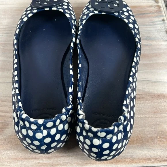 Tory Burch Navy Polka Dot Women's Flats size 7 S54 - Picture 3 of 5